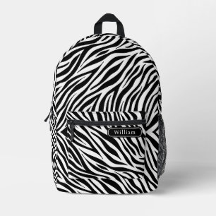 Sac À Dos Imprimé Imprimé élégant rayures zèbre noir et blanc Cool