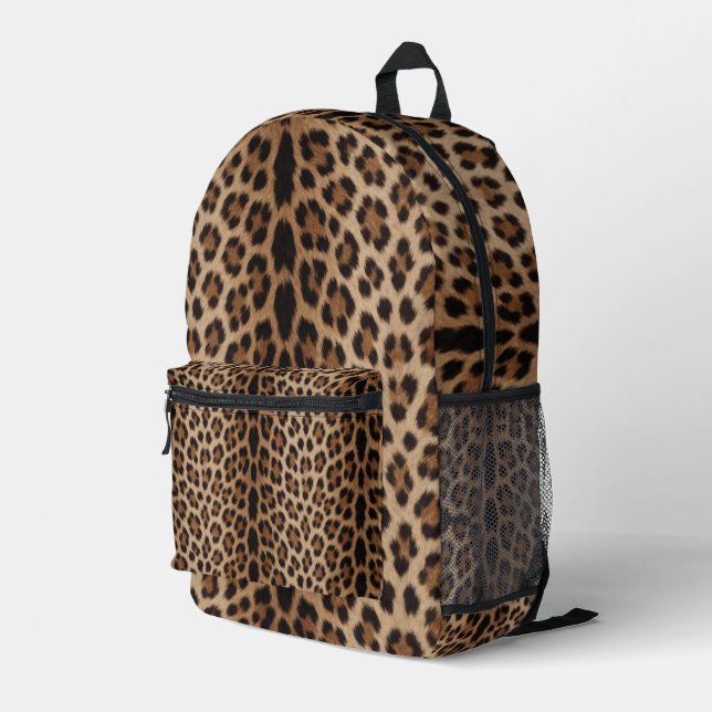 Sac À Dos Imprimé 🐆 Imprimé Léopard Classique Style de Mode Luxueux (Coin arrière droit)
