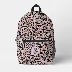 Sac À Dos Imprimé Imprimé léopard rose poudré noir or girly chic