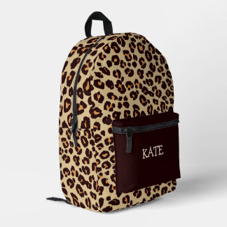 Sac À Dos Imprimé Imprimé Léopard Tendance Nom Personnalisé Monogram