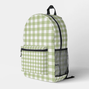 Sac À Dos Imprimé Imprimer en vert et blanc En vichy