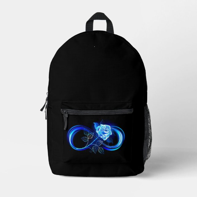 Sac À Dos Imprimé Infini lumineux avec rose bleue (Recto)