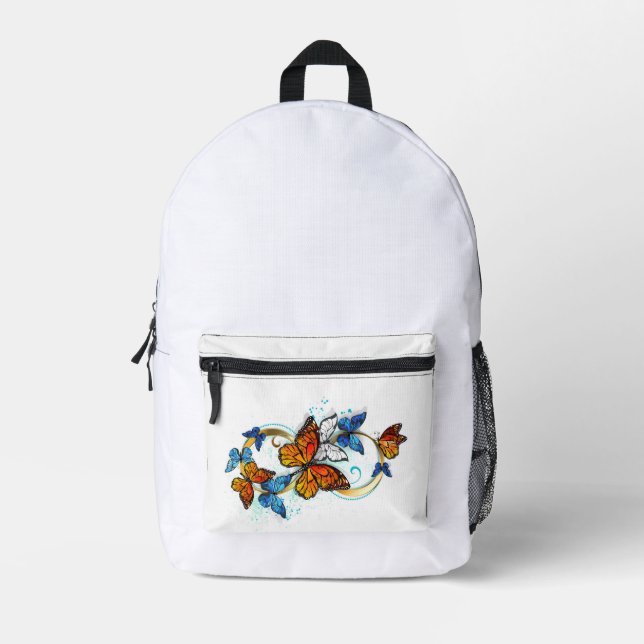 Sac À Dos Imprimé Infinité de papillons monarques (Recto)