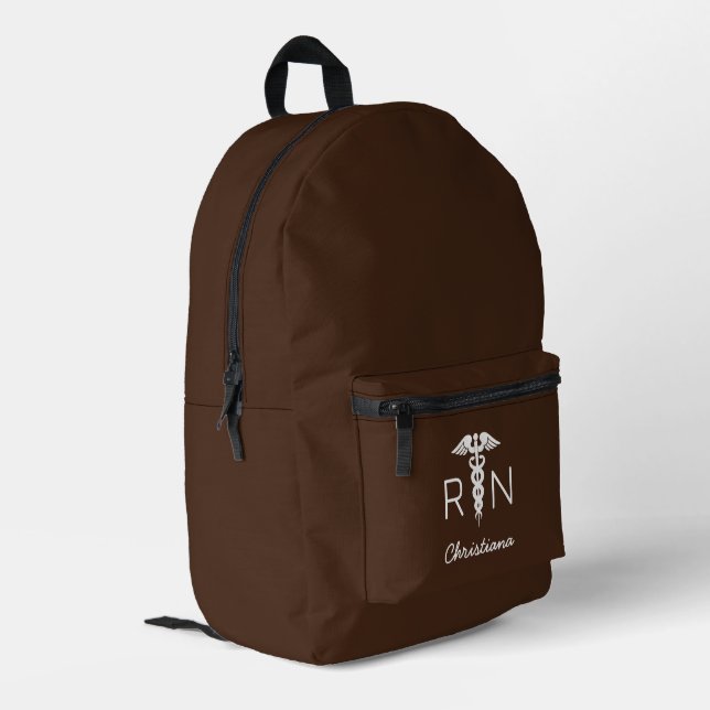 Sac À Dos Imprimé Infirmière inscrite à la RN Brown (Coin arrière gauche)