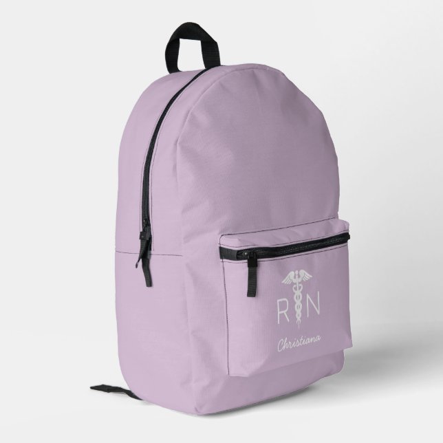 Sac À Dos Imprimé Infirmière inscrite à la RN sur mesure Léger pourp (Coin arrière gauche)