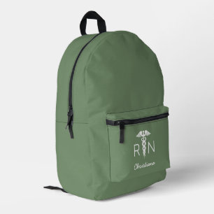 Sac À Dos Imprimé Infirmière inscrite à la RN sur mesure Sage vert