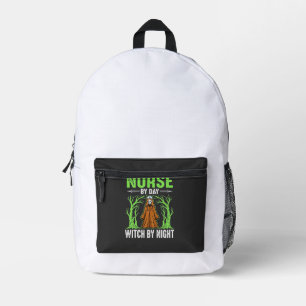 Sac À Dos Imprimé Infirmière le jour, sorcière la nuit, design Hallo