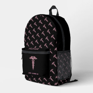 Sac À Dos Imprimé Infirmière - rose et noir