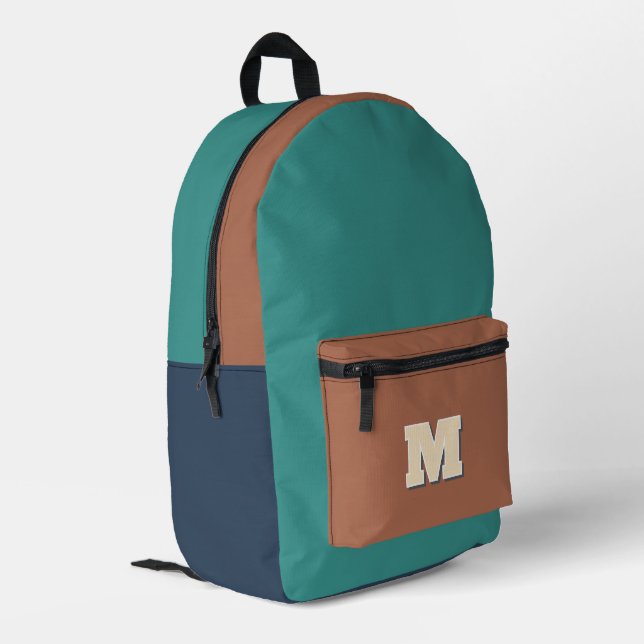 Sac À Dos Imprimé Initiale multicolore monogramme  (Coin arrière gauche)