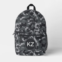 Initiales Camo Gris Noir Urbain