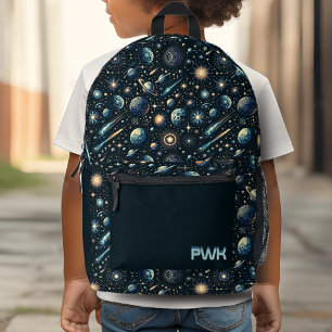 Sac À Dos Imprimé Initiales de monogramme personnalisées à thème de