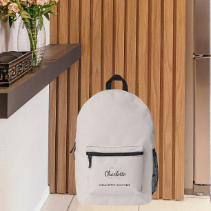 Sac À Dos Imprimé Initiales en monogramme beige nom moderne