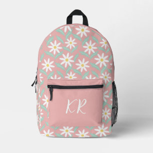 Sac À Dos Imprimé Initiales florales blanches de puissance des année