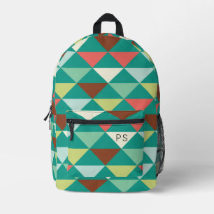 Sac À Dos Imprimé Initiales Turquoises colorées vives