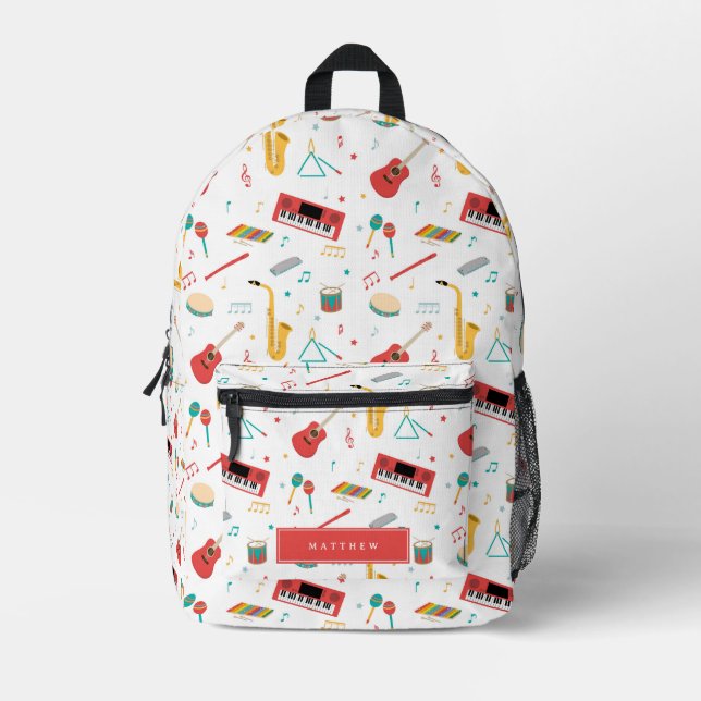 Sac À Dos Imprimé Instruments de musique Thème musical scolaire (Recto)