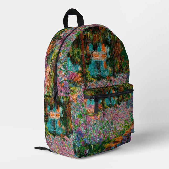 Sac À Dos Imprimé Iris Jardin Monet Giverny fleurs (Coin arrière gauche)