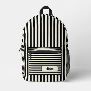 Sac À Dos Imprimé Ivory Black Vintage Stried Nom