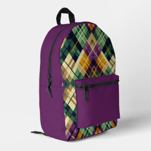 Sac À Dos Imprimé Jacquard Mardi Gras jaune violet vert