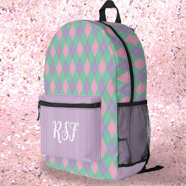 Sac À Dos Imprimé Jacquard Preppy moderne violet et fillette rayée (Créateur téléchargé)