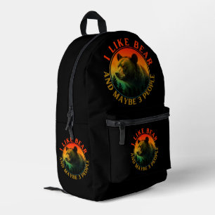 Sac À Dos Imprimé J'aime les ours et peut-être 3 personnes