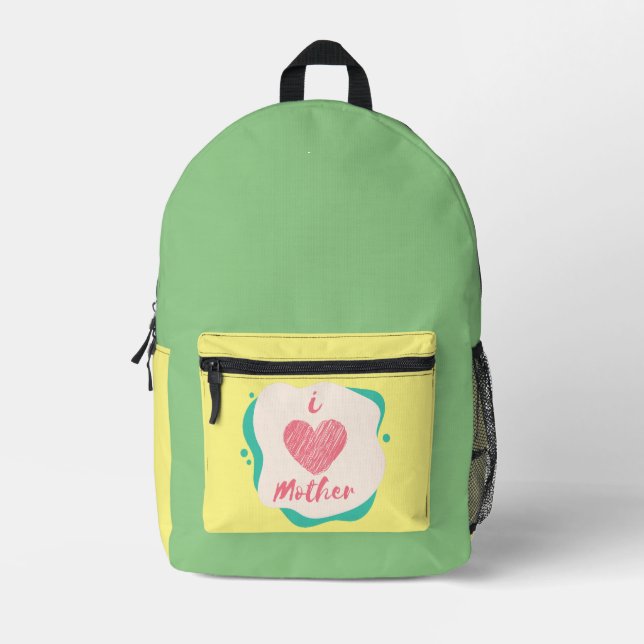 Sac À Dos Imprimé j'aime ma mère (Recto)