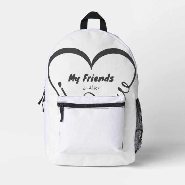Sac À Dos Imprimé J'aime mes amis - Câlins (Recto)