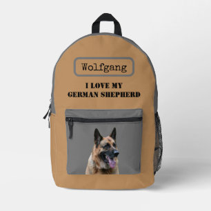 Sac À Dos Imprimé J'aime mon berger allemand ou chien alsacien