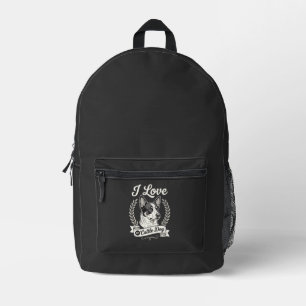 Sac À Dos Imprimé J'aime mon chien de troupeau vintage amateur de ch