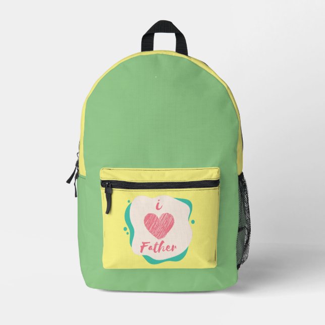 Sac À Dos Imprimé j'aime mon père (Recto)