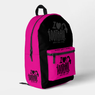 Sac À Dos Imprimé J'aime WTF Rose Noir