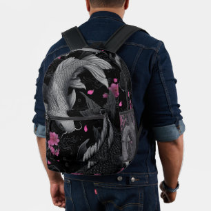 Sac À Dos Imprimé Japonais Koi Fish mode foncé
