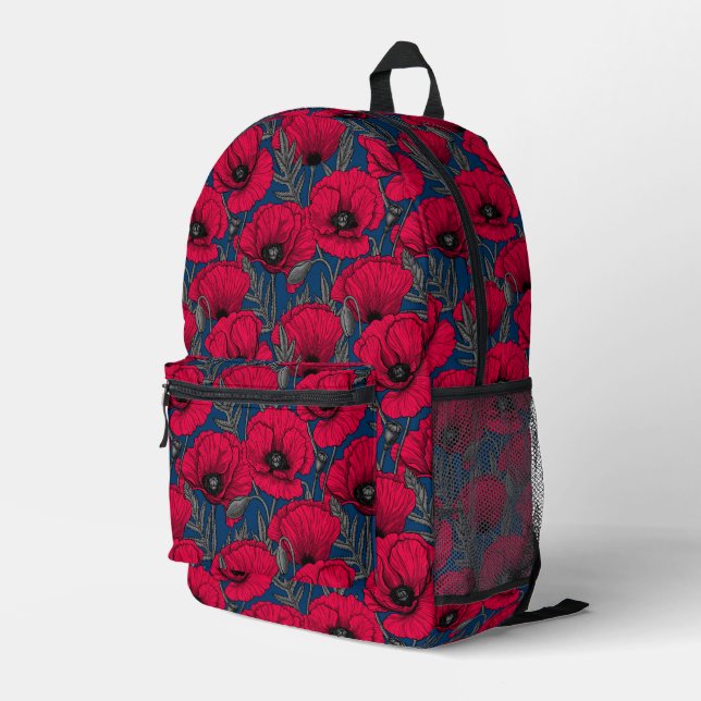 Sac À Dos Imprimé Jardin à pavot nocturne (Coin arrière droit)