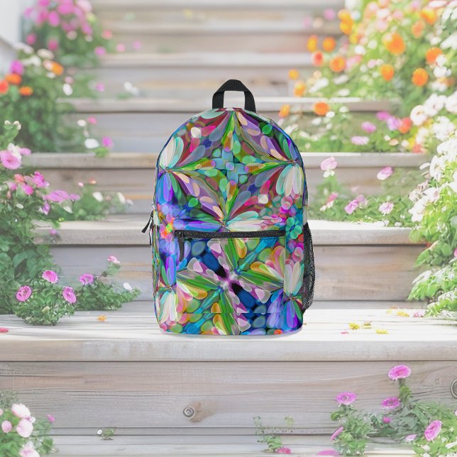 Sac À Dos Imprimé Jardin de Fleur sauvage de libellules Abstrait Flo (Créateur téléchargé)