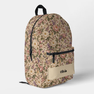 Sac À Dos Imprimé Jardin de roses botaniques vintage et motif papill