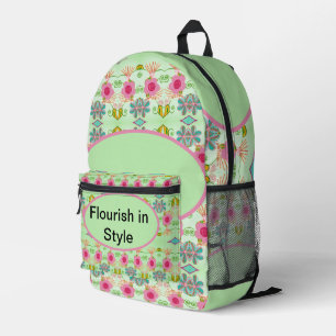 Sac À Dos Imprimé Jardin Éclectique Enchantant : Beauté Florale Dive
