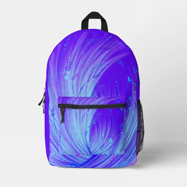 Sac À Dos Imprimé Jardin enchâssé bleu Abstrait (Recto)