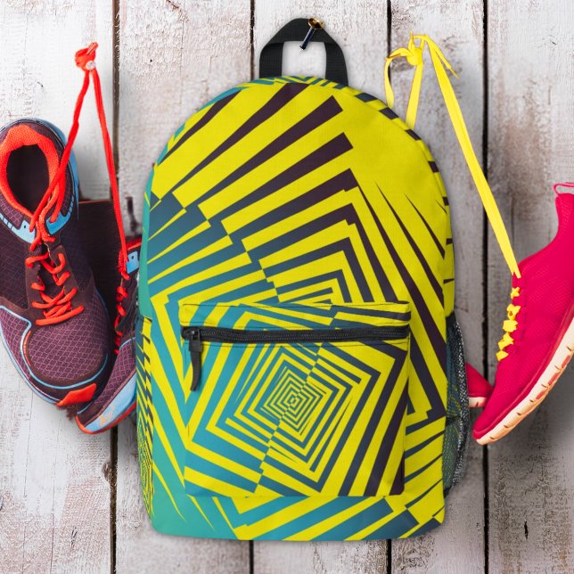 Sac À Dos Imprimé Jaune clair vert Abstrait Motif de style jungle (Créateur téléchargé)