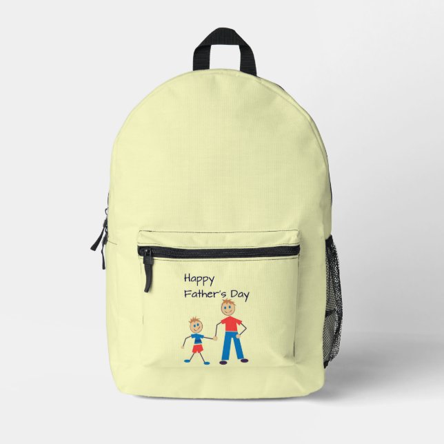 Sac À Dos Imprimé Jaune Fête des pères (Recto)
