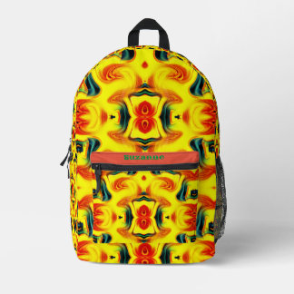 Sac À Dos Imprimé Jaune orange coloré perlures vert Abstrait