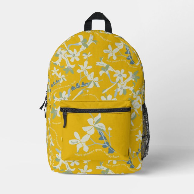 Sac À Dos Imprimé Jazmin Focus jaune (Recto)