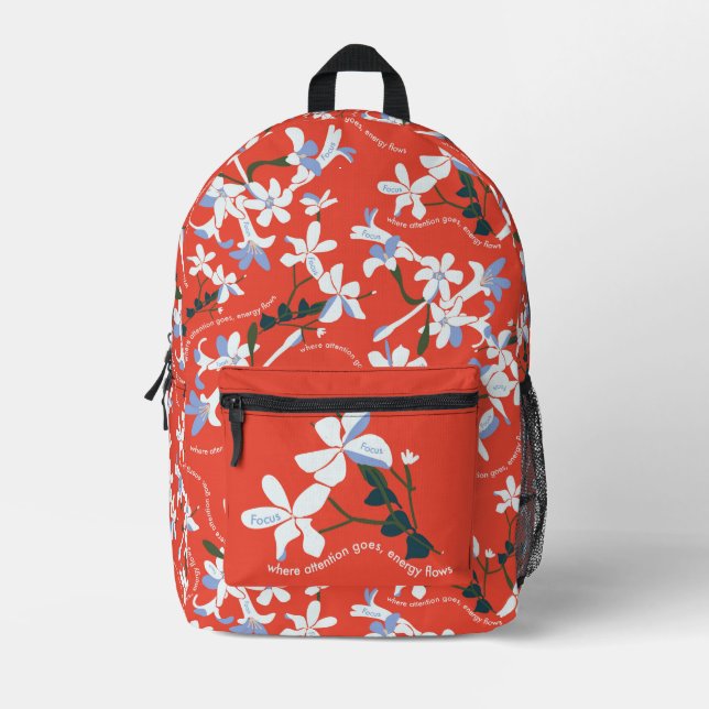Sac À Dos Imprimé Jazmin Focus rouge (Recto)