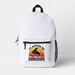 Sac À Dos Imprimé Je Préférerais Être Snowboard Snowboarder Vintage