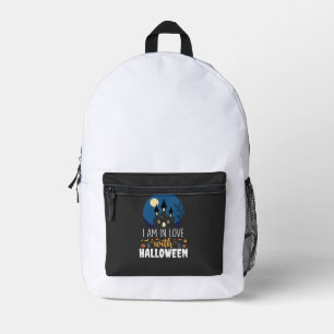 Sac À Dos Imprimé Je suis amoureux du château hanté d'Halloween_1