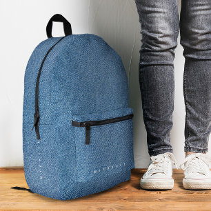 Sac À Dos Imprimé Jeans bleu denim minimaliste élégant