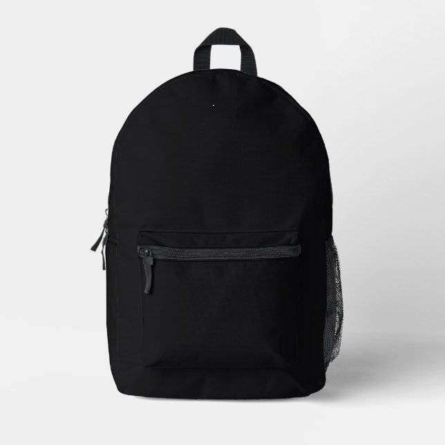 Sac À Dos Imprimé Jet noir couleur solide (Recto)