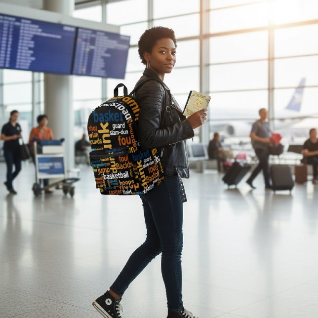 Sac À Dos Imprimé Jeu sur le déplacement : Basketball Accessoire Tex (Navigate the globe in style. The "Game of Champions" Backpack combines high-performance utility )