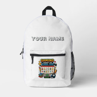 Sac À Dos Imprimé Jeu vidéo à travers l'année scolaire Rétro Pixel G