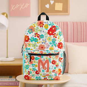 Sac À Dos Imprimé Joli Aqua bleu bleu rose rose rouge motif floral