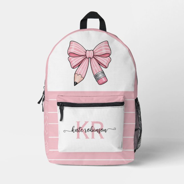 Sac À Dos Imprimé Joli arc en crayon rose pastel  (Recto)