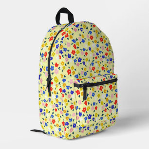 Sac À Dos Imprimé Joli délicat floral mignon sur fond jaune pastel